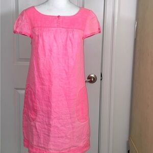 Vineyard Vines Pink Linen Short Sleeve Top
